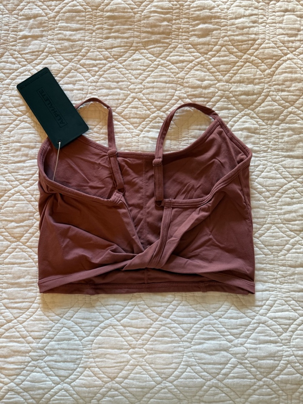 Alphalete Twist Back Crop Tank Mauve Color